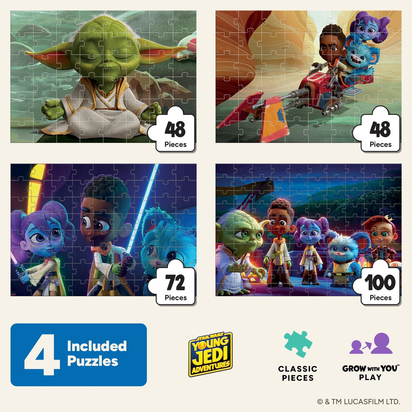 Buffalo Games - Star Wars™ - 4 Pack Multi-Piece Puzzles for Kids Ages 3-6+