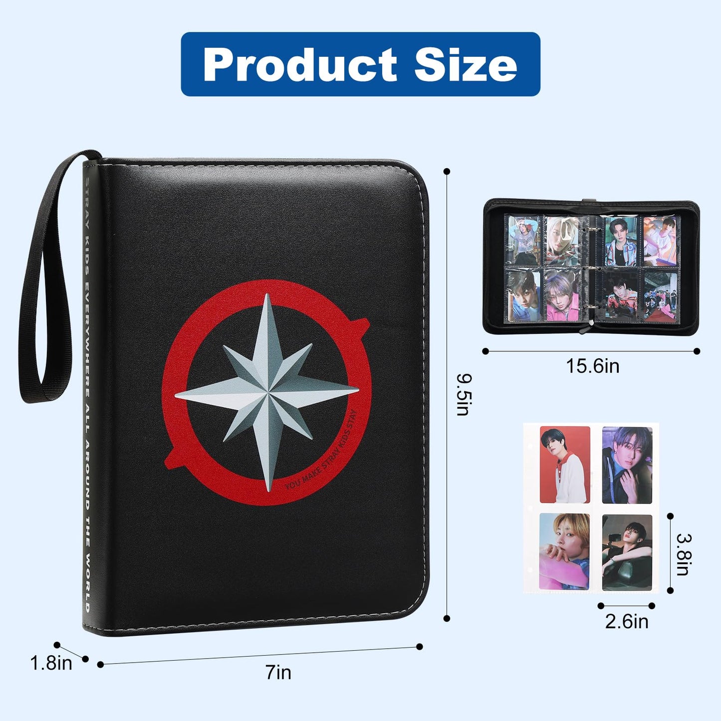 Stray Photocards Binder 400 Pockets, Skz Album Photo Card Holder Merch for Stay Fans Gifts