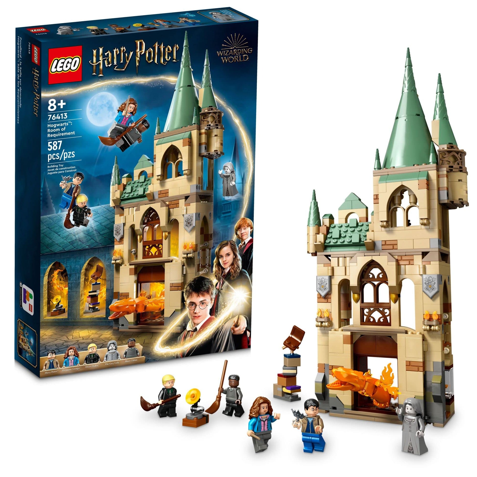 LEGO Harry Potter Hogwarts: Room of Requirement Building Set 76413 Castle Building Toy from Harry Potter Movie Featuring Harry, Hermione and Ron Mini