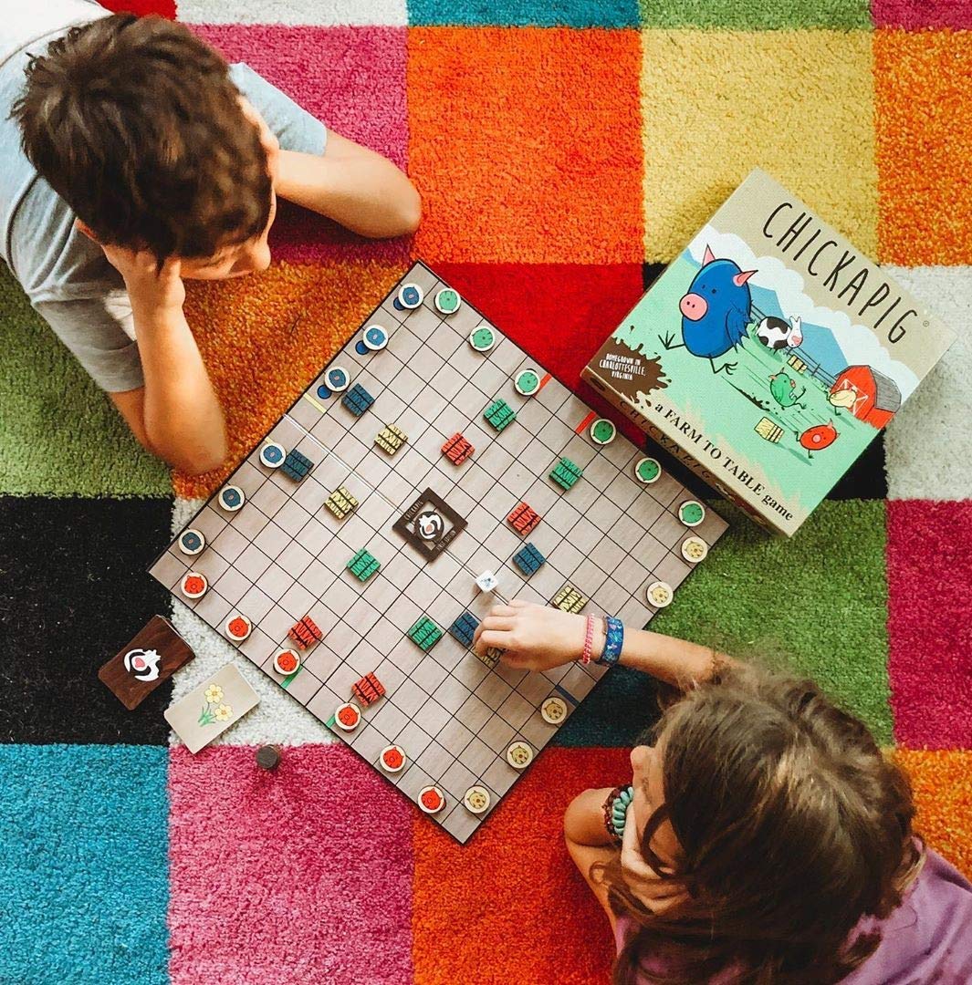 Buffalo Games Chickapig Board Game - 2-4 Players, Ages 10+, Wooden Pieces - Travel Fun - Fun Family Games - Chicken-Pig Strategy Board Game