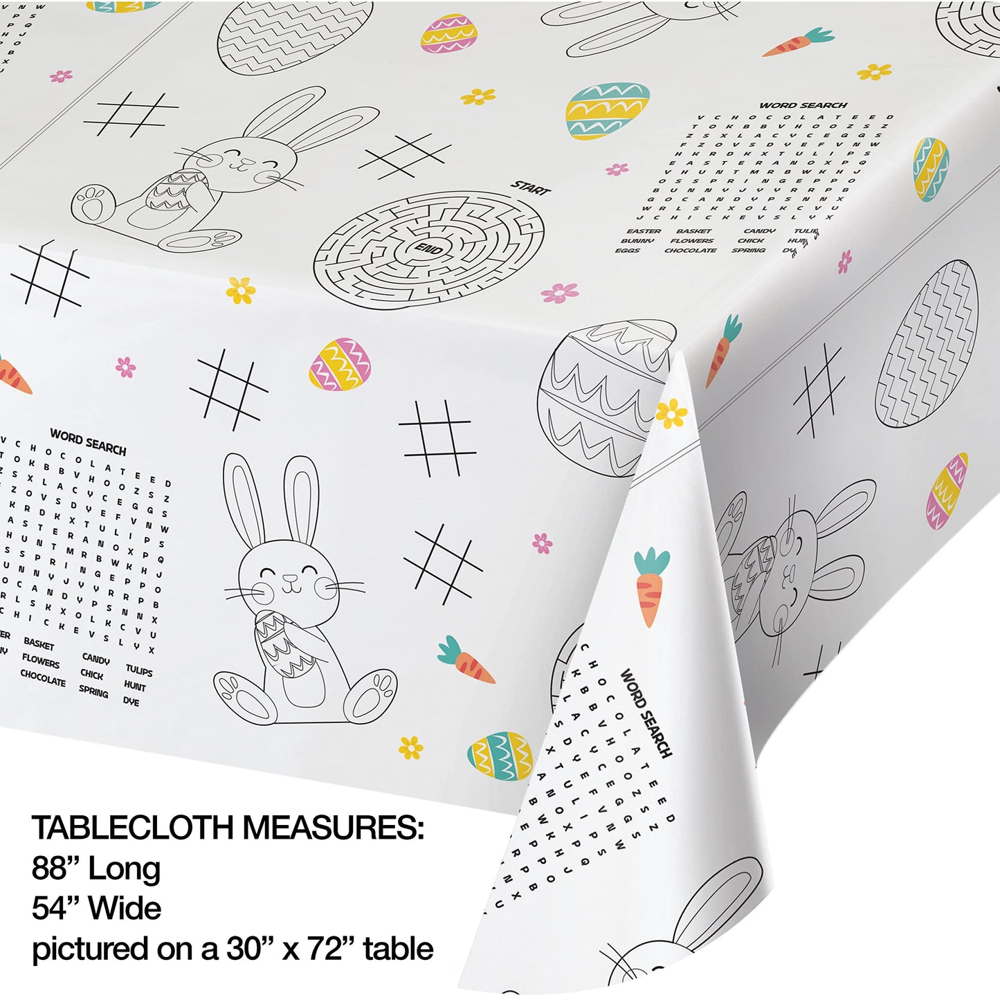 Trendware Kids Easter Activity Paper Tablecloth, 3 ct