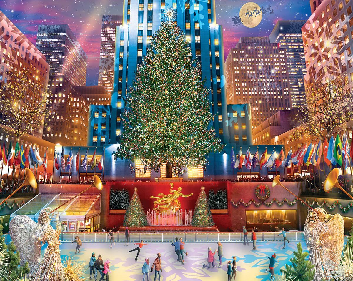 White Mountain 1000 Piece Jigsaw Puzzle, Rockefeller Christmas