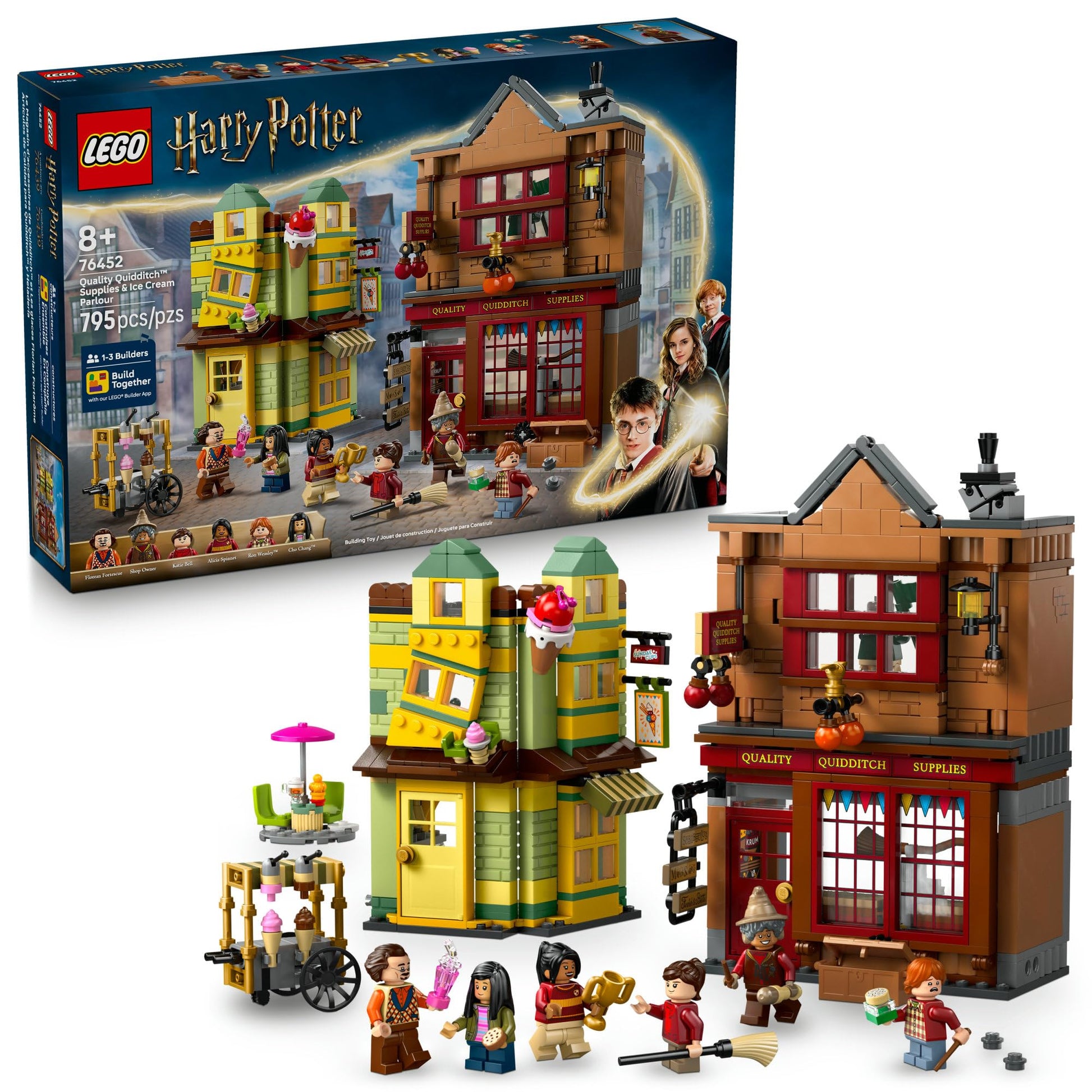 LEGO Harry Potter Quality Quidditch Supplies & Ice Cream Parlour - Kids Toy - Diagon Alley Building Set for Boys and Girls 8+ - Harry Potter