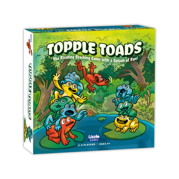 The Uzzle Topple Toads - Fun & Competitive Stacking Game - Engaging Balance Board Game - Endless Laughter & Excitement -2-4 Players