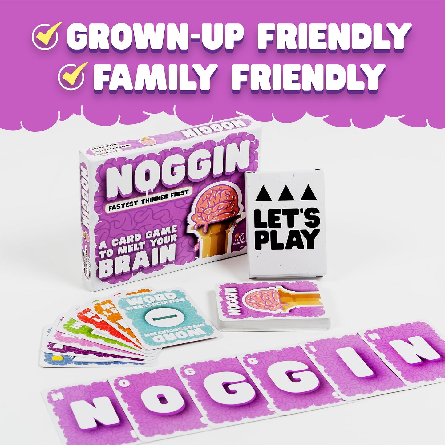 Noggin Party Game - Hilarious Fast-Thinking Word Game, Challenging and Addictive Strategy Card Game for Kids & Adults, Ages 10+, 3+ Players, 10 Minute