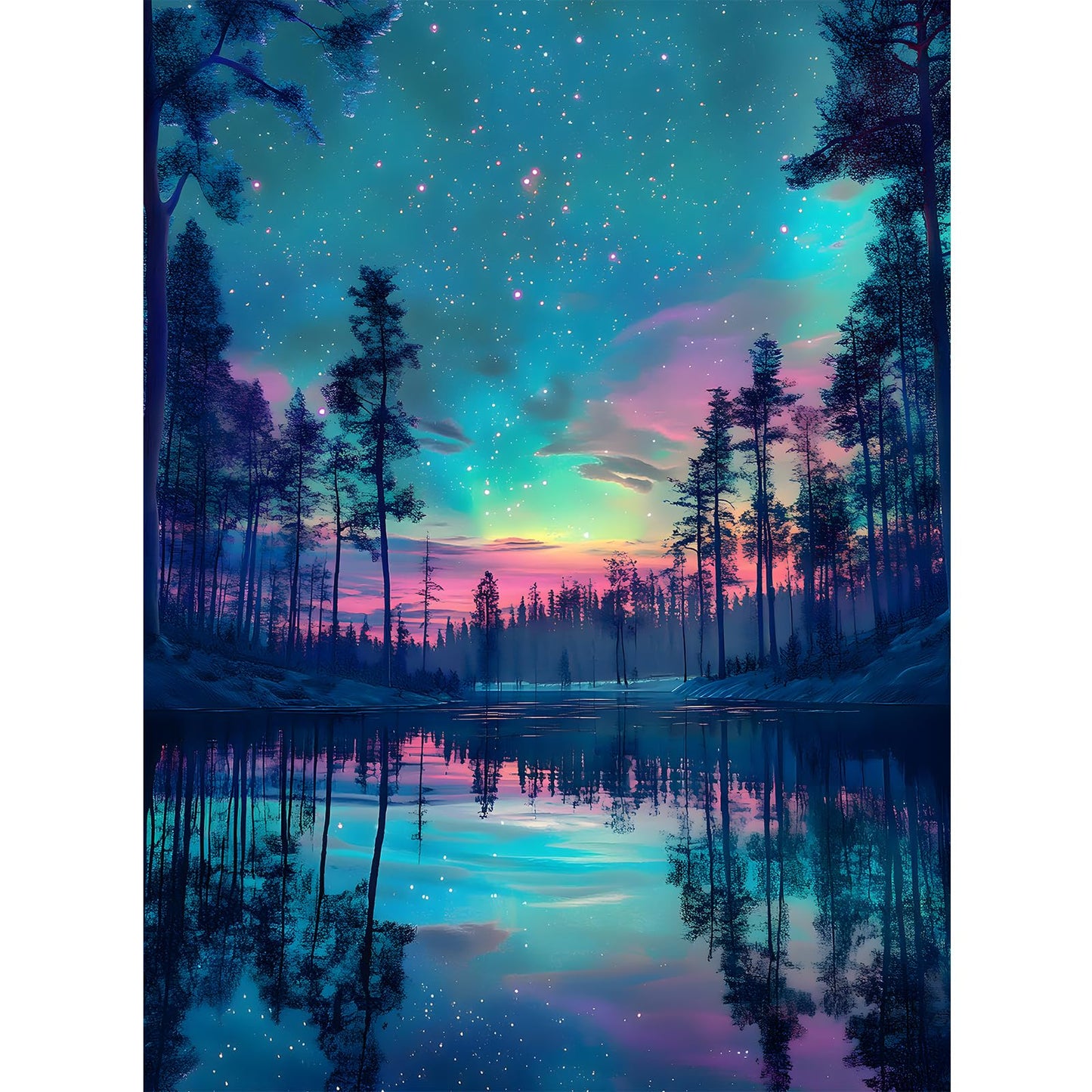 Puzzles for Adults 500 Pieces, Northern Lights Jigsaw Puzzles - Aurora's Mirror, Impossible Landscape Puzzle for Seniors Families,20.47x14.96 inches