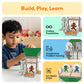 PicassoTiles Magnetic Tile Ninja Dojo Theme Set Two Sided Printed Designs Interior Exterior 3D Magnet Tiles 4 Character Ninjas STEM Education Learning