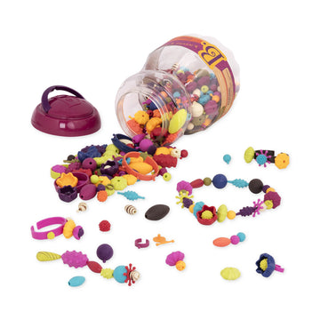 B. toys - Pop Arty! 500 Pieces - Jewlery Making Kit - Creative Pop Snap Bead Set for Kids - DIY Craft Jewelry Making Kit - Necklaces, Rings, Bracelets