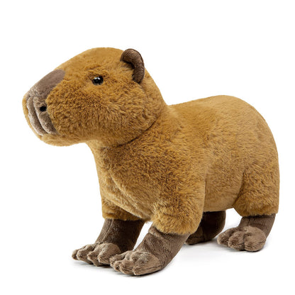 Capybara Plush Toy - Lifelike Rodent 13” Capybara Stuffed Animals, Soft Wild Animals Crawling Capybara Unique Plushie Toys Model Dolls Collection