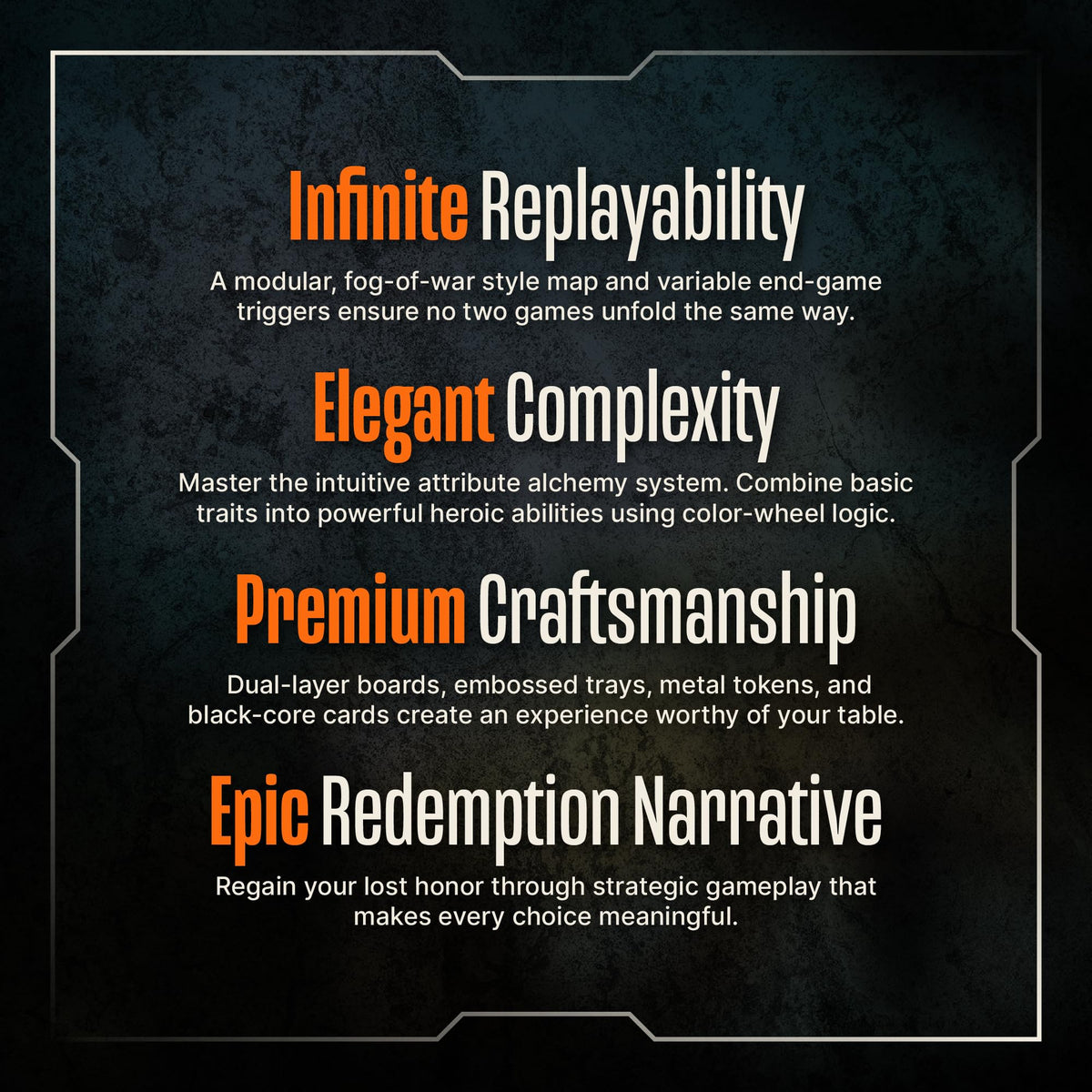 Orange Nebula Vindication Board Game - Heroic Attributes, Modular Map, & Strategic Competitive Play (New Edition)