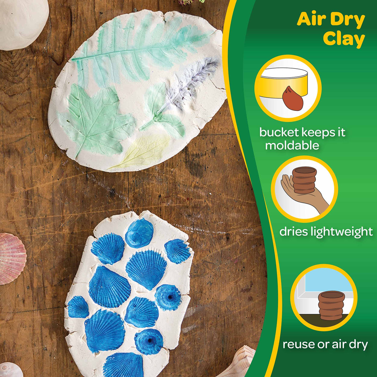 Crayola Air Dry Clay for Kids - White, 25lbs, Teacher Wishlist Supplies, Classroom Must Haves, Bulk Modeling Clay for Kids, No Bake, Sculpting &