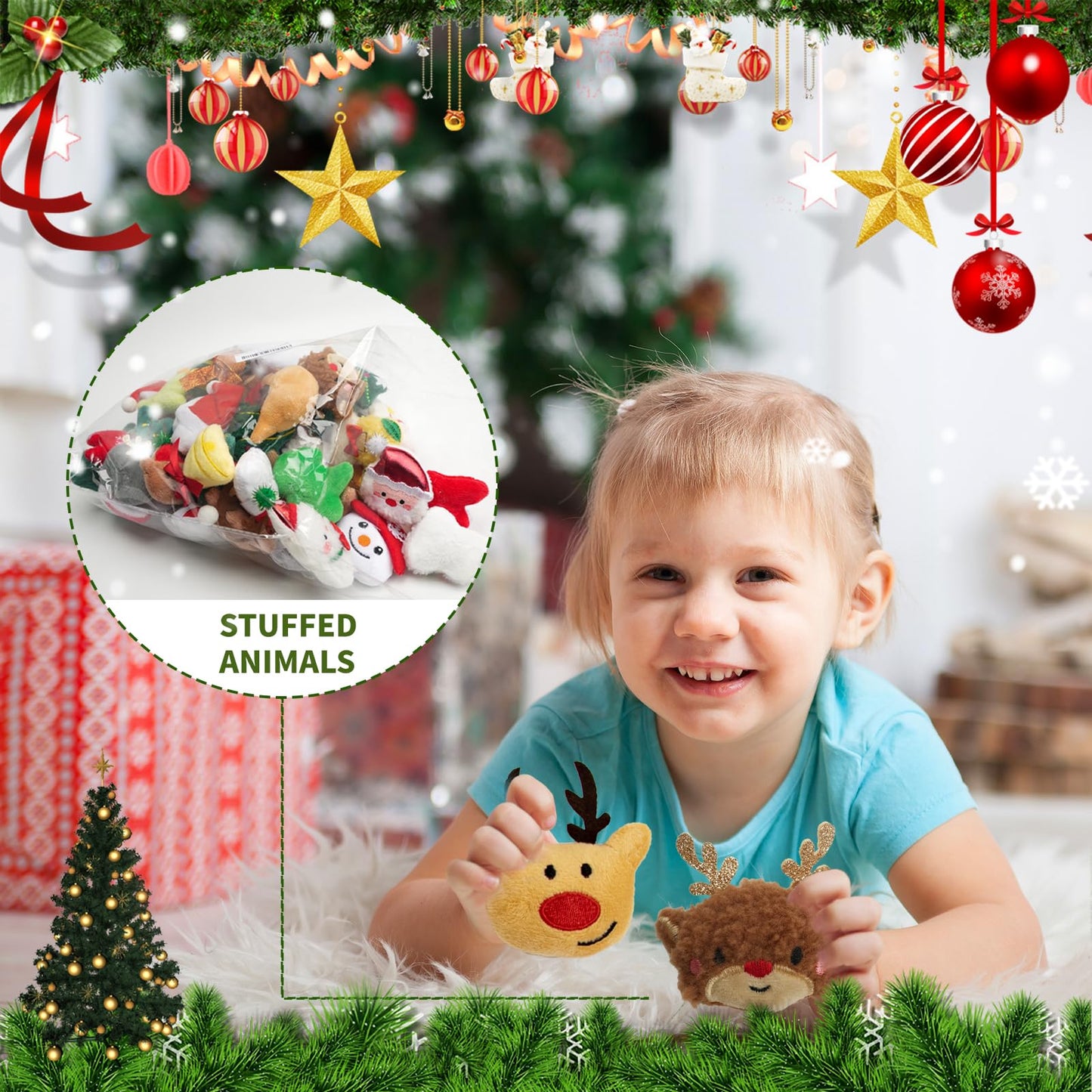 Hsodnr 60 Pack Christmas mini Plush Toy?Mini Set Plush Christmas Ornaments? Angel Santa Claus Snowman Reindeer Mini Christmas Tree Ornaments?Gifts