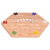 AmishToyBox.com Wooden Wahoo Marbles Game Board Set, Unpainted Holes, 16" Wide
