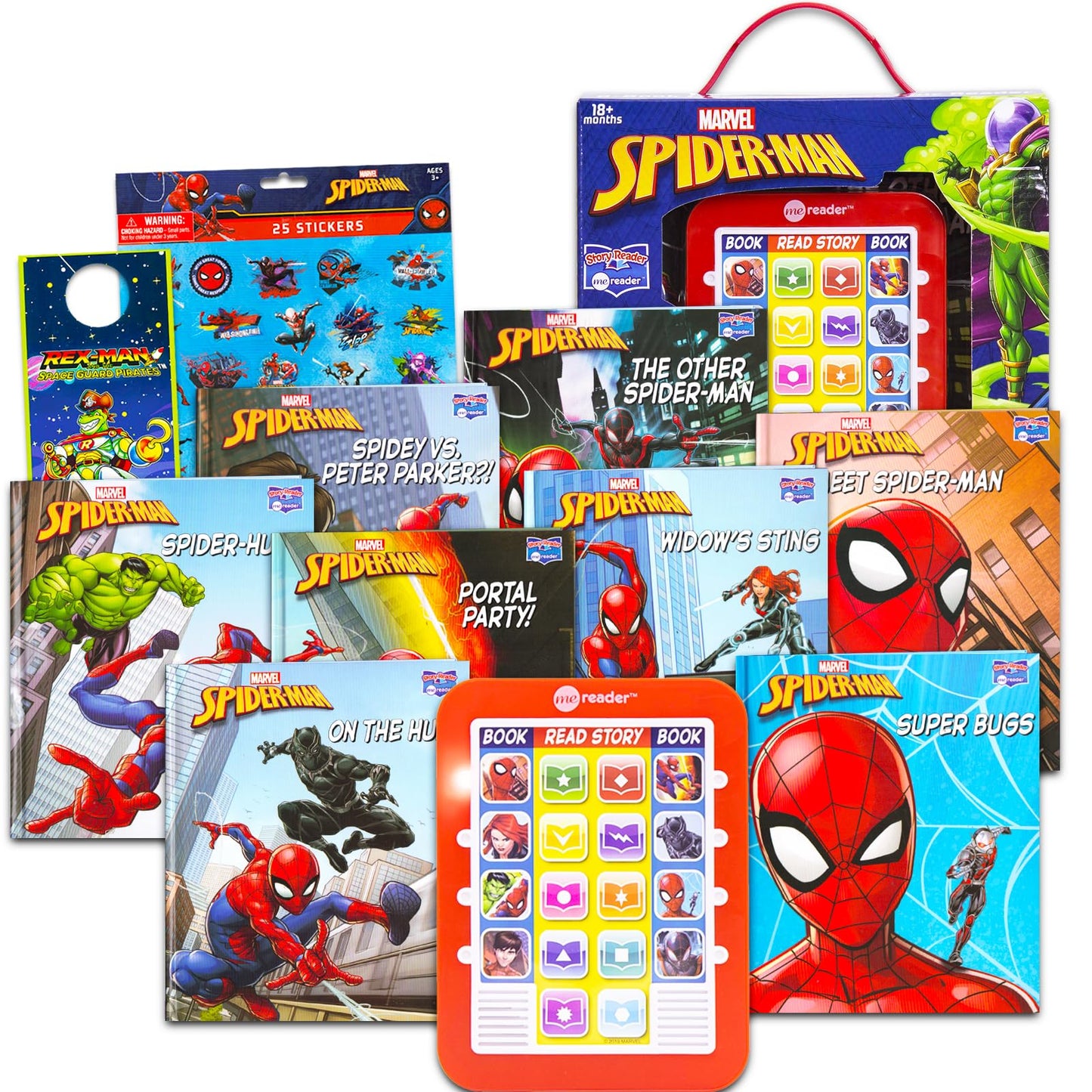 Spiderman Sound Book Library with Electronic Me Reader Bundle
