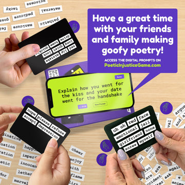 Poetic Injustice - A Magnetic Word Game Where You Make Bad Poetry for Laughs - Family Night Ideas & Fun Party Games for Ages 17+ - Spark Laughter