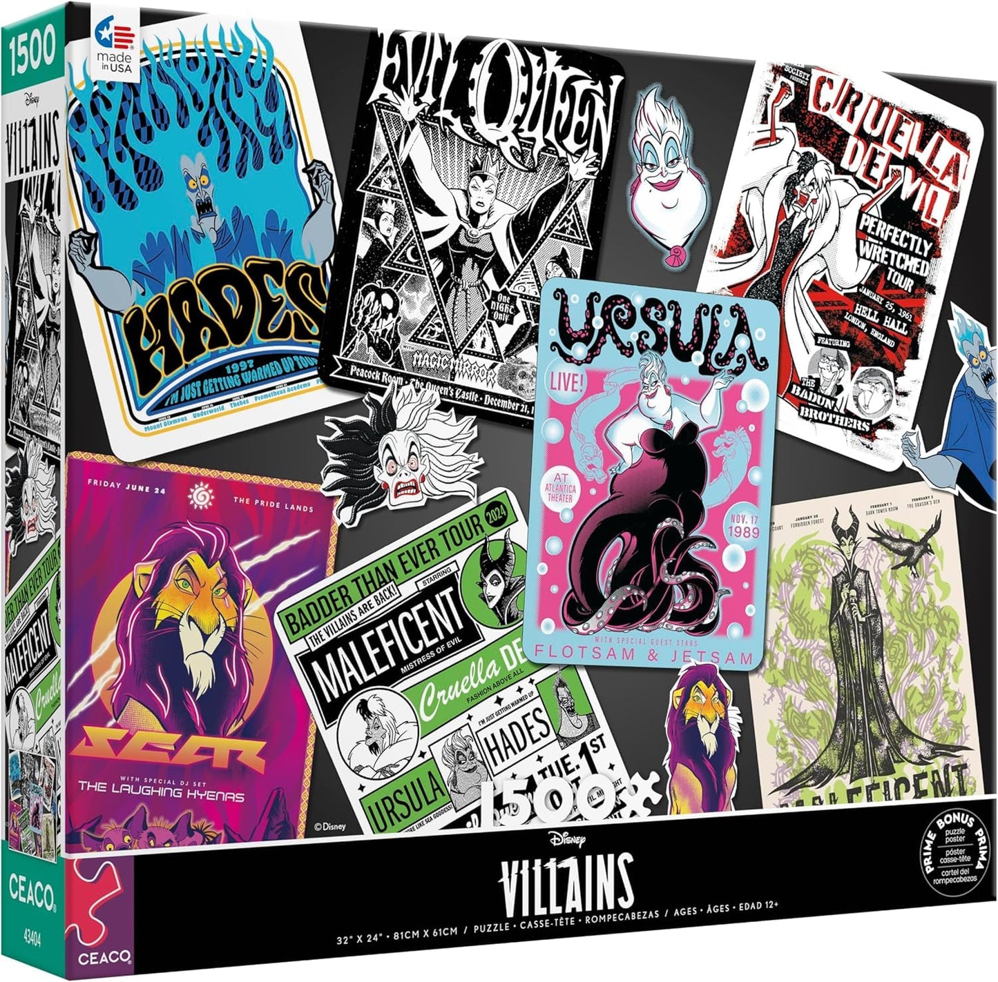 Ceaco - Disney - Villains - Evergreen - 1500 Piece Jigsaw Puzzle