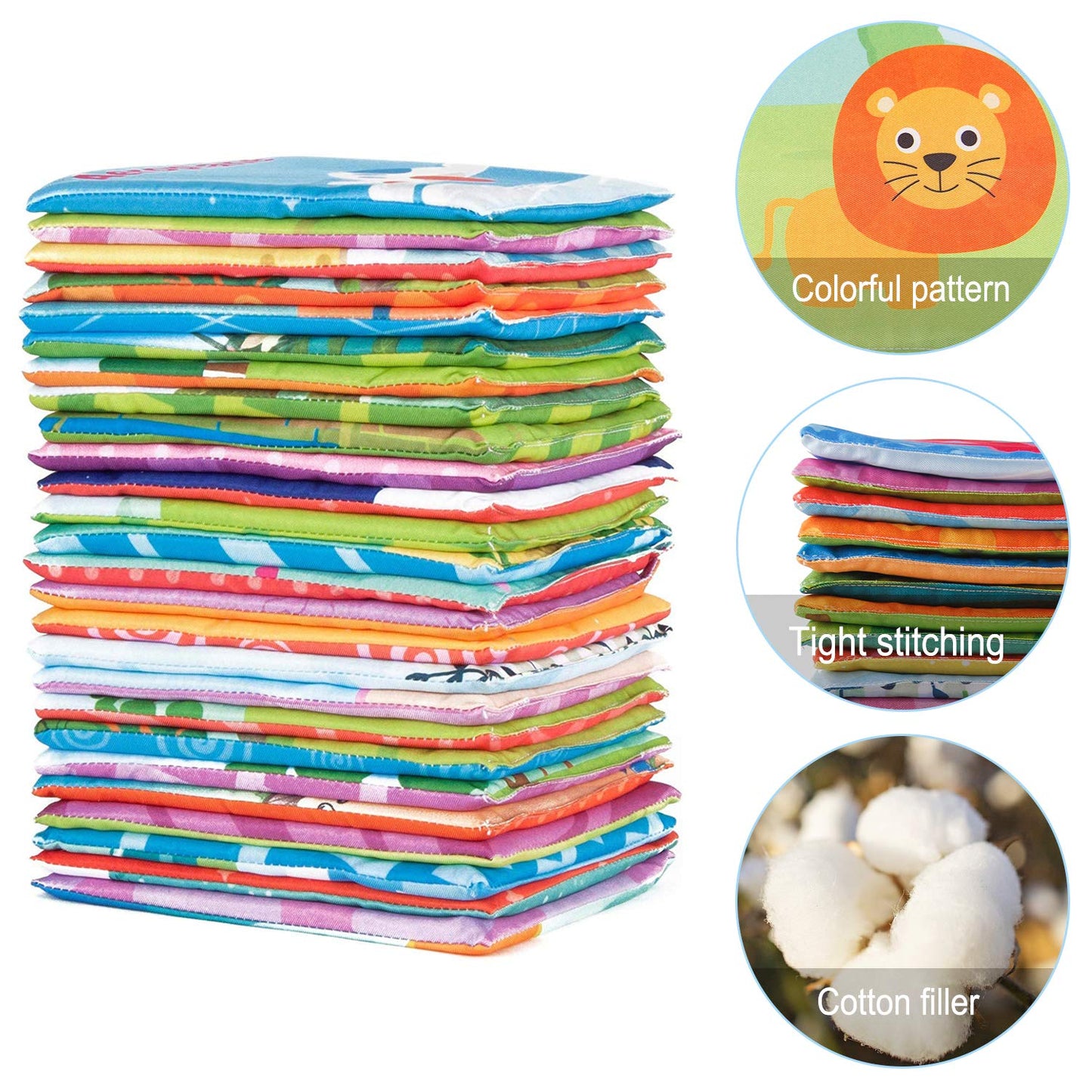 Mini Tudou Baby Alphabet Flash Cards Soft, ABC Learning Toys 26 PCS Age 0-3
