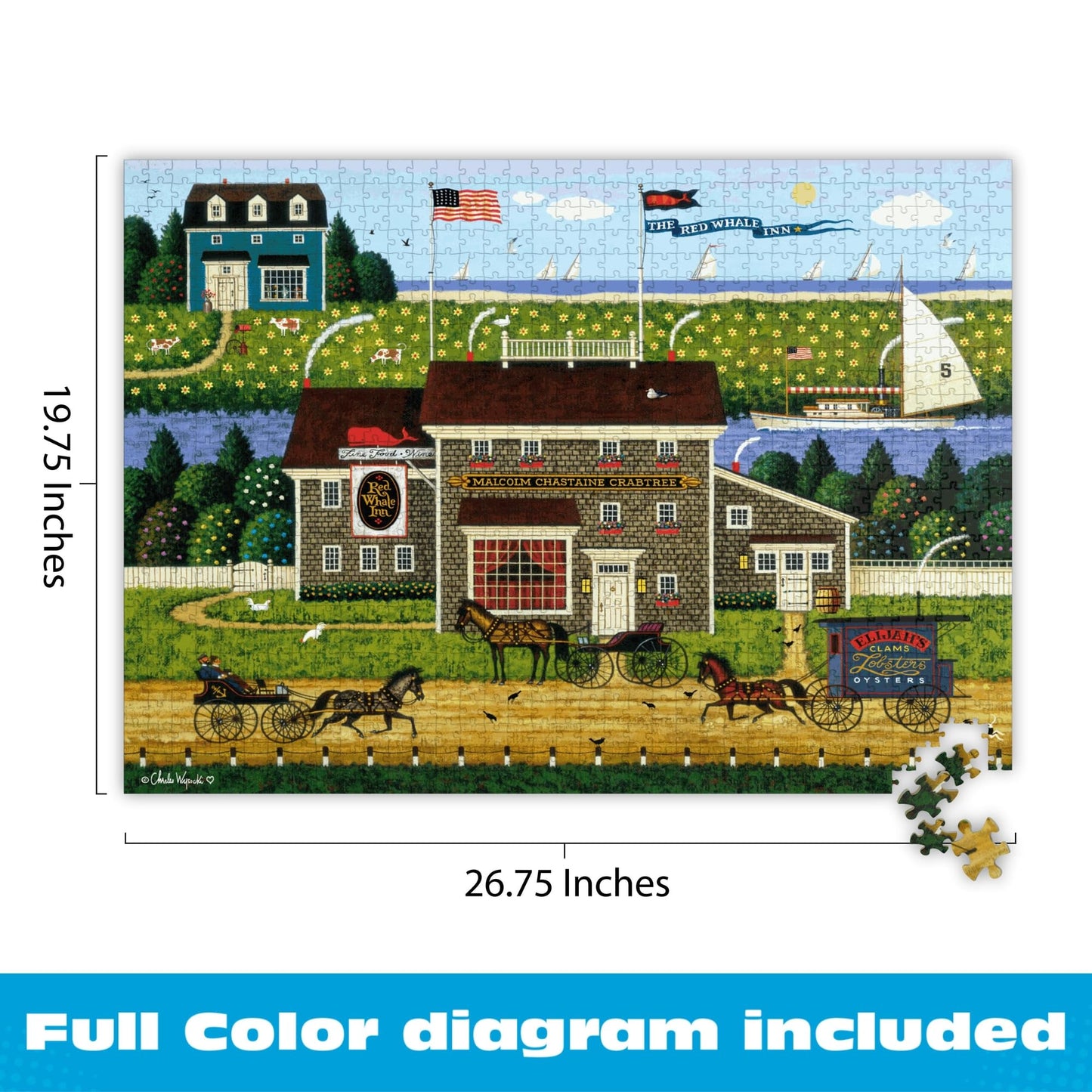 Buffalo Games - Charles Wysocki Red Whale - 1000 Piece Puzzle for Adults