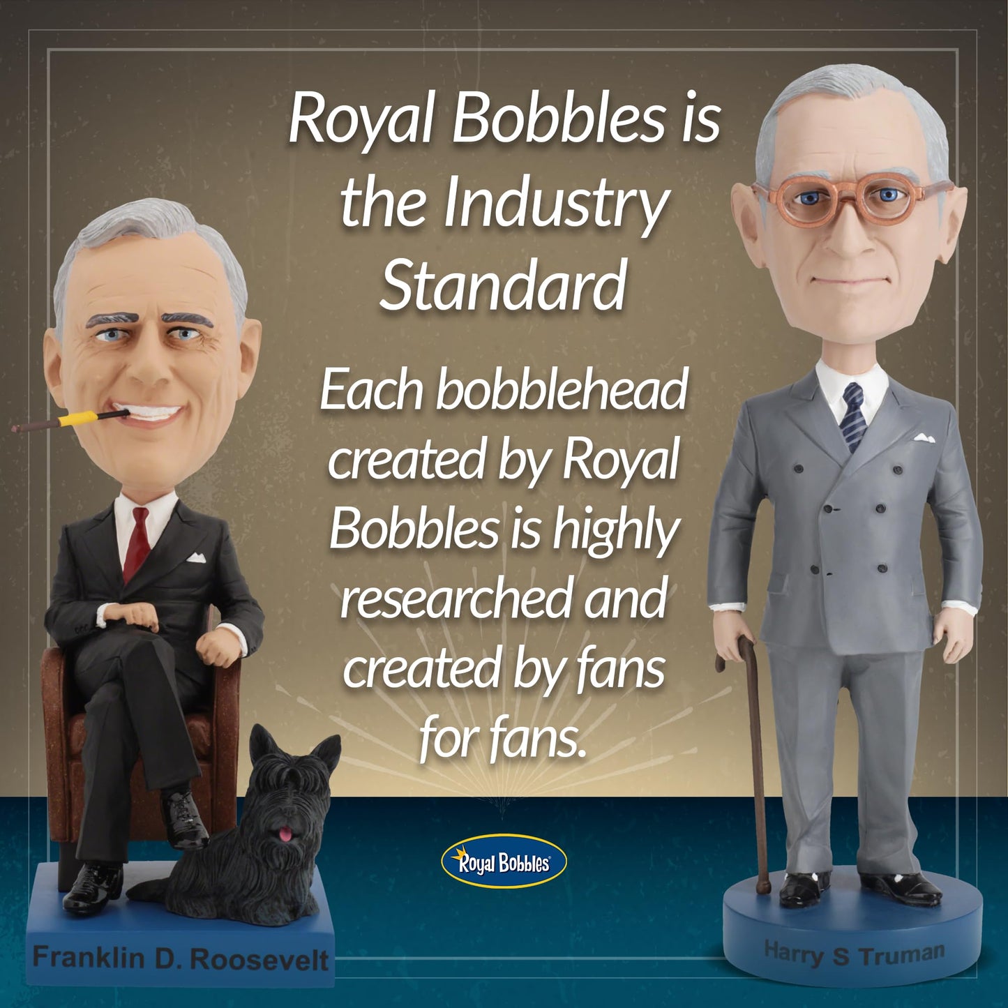 Royal Bobbles Dwight D. IKE Eisenhower, 34th President of the United States - American History Anniversary Bobblehead - 8.2 Inches Tall - Collectible