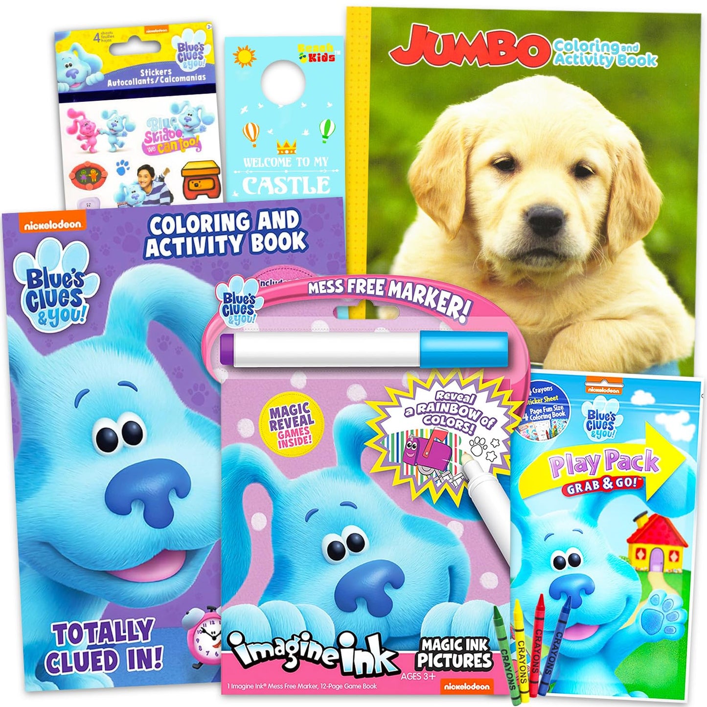 Blue's Clues and You! Coloring Activity Book Set - Bundle with Coloring Books, Imagine Ink, Stickers, More | Blues Clues Party Supplies for Kids
