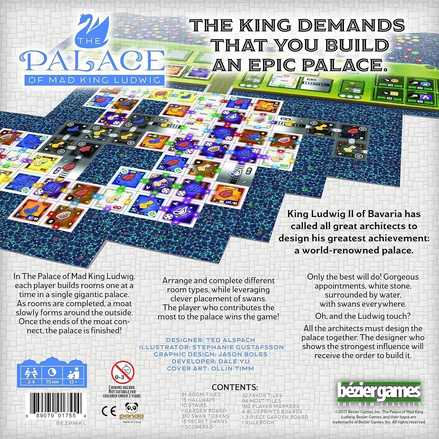 Palace of Mad King Ludwig by Bezier Games | for 2 to 4 Players | Ages 13 & Up