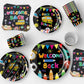 122 PCS Back to School Party Supplies, Disposable Tableware Set Include Back to School Plates and Napkins, Cups, Forks, Banner and Tablecloth