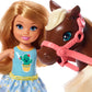 Barbie Club Chelsea Doll & Horse Set, Blonde Small Doll in Removable Skirt & Brown Pony with Blonde Mane, Plus Riding Accessories