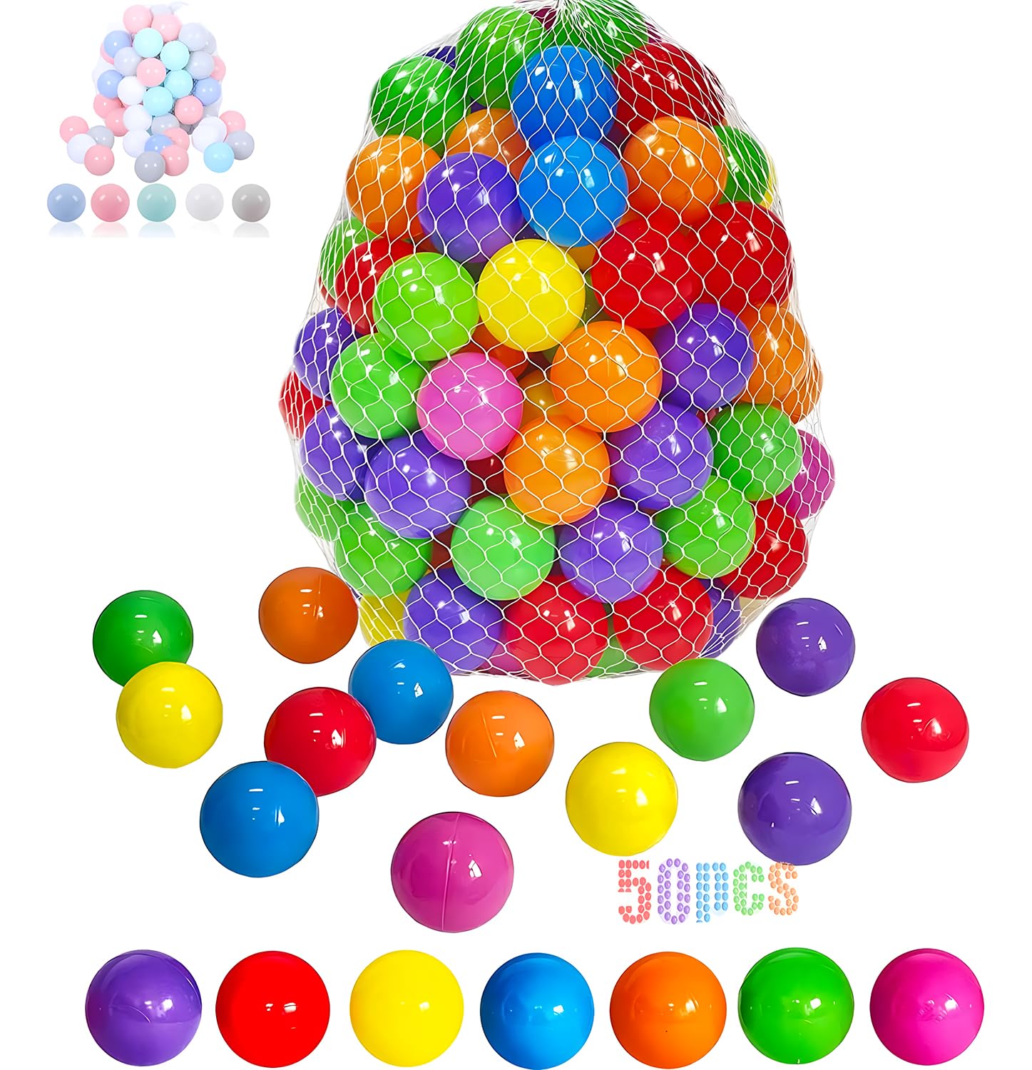 Plastic Ball Pit Balls 50/100/200/400 Pack for Baby Toddler Kids Play