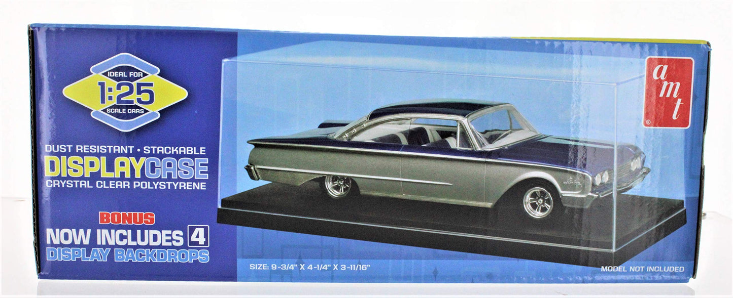 AMT 1:25 Scale Clear Polystyrene Car Model Display Case w/4 Backdrops AMT600/12