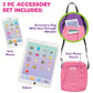 Dress Along Dolly 3pc Tech Set for American 18" Dolls w Cell Phone, Computer Tablet, and Accessory Bag- Premium Durable Metal Construction- Perfect