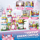 KOJAYHOL Castle STEM Building Toys for Girls Ages 6-12 Years Old, 1000PCS Building Sets for Girls & Boys, Pink Princess Castle Carriage Playset