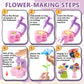 KnwkUY Fabric Flower Bouquets Toys - DIY Embossing Machine Craft Set - Create Your Own Bouquet with Embossing Machine, Educational STEM Toy for Girls