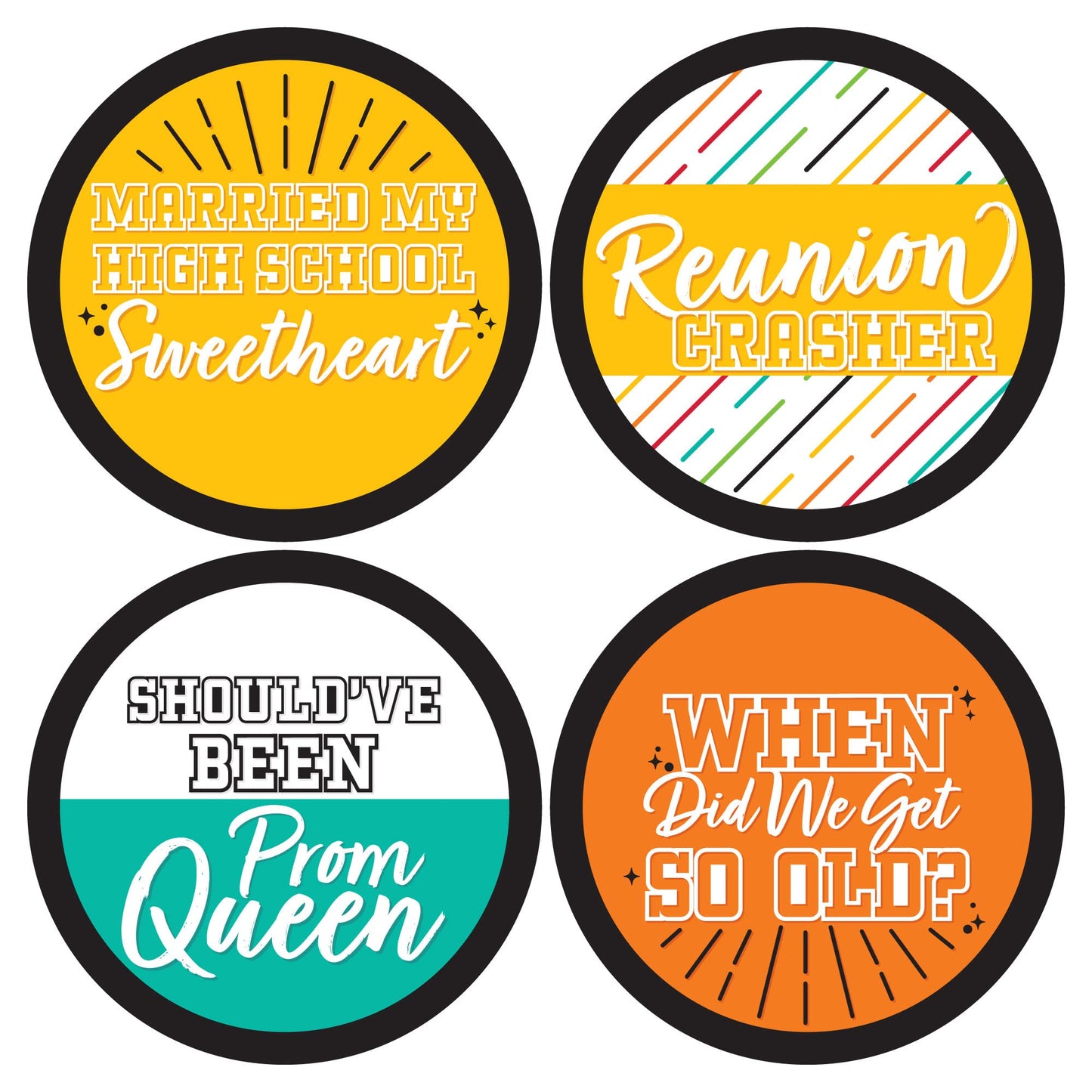 Big Dot of Happiness Still Got Class - High School Reunion Party Funny Name Tags - Party Badges Sticker Set of 12