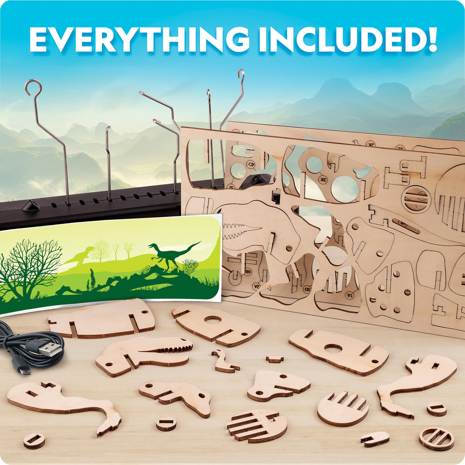 National Geographic Motorized T. Rex 3D Wood Puzzle Dinosaur Kit for Kids