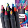 nutty toys Jumbo Rainbow Pencils - 8 Pre-sharpened Multicolored Pencils, Top Boy & Girl Stocking Stuffers, Goodie Bag Party Favors & Colored Crayon