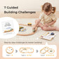 OOOK Multi-Scenario Wooden Train Set,All Wood Accessories Train Set for Toddlers 3 Years Old, Multi-Scenario Train Toy for 3 4 5 Years Old Girls