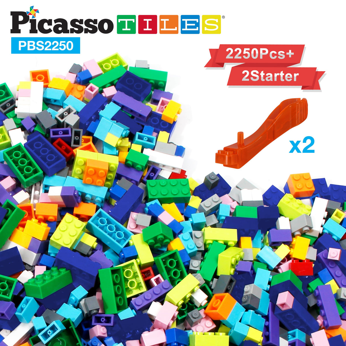 PicassoTiles 2250 PCs Building Block Tiles Creative Shapes to Enhance Imaginative Play Unique Set to Build Houses Animals Dinosaurs and More Vibrant