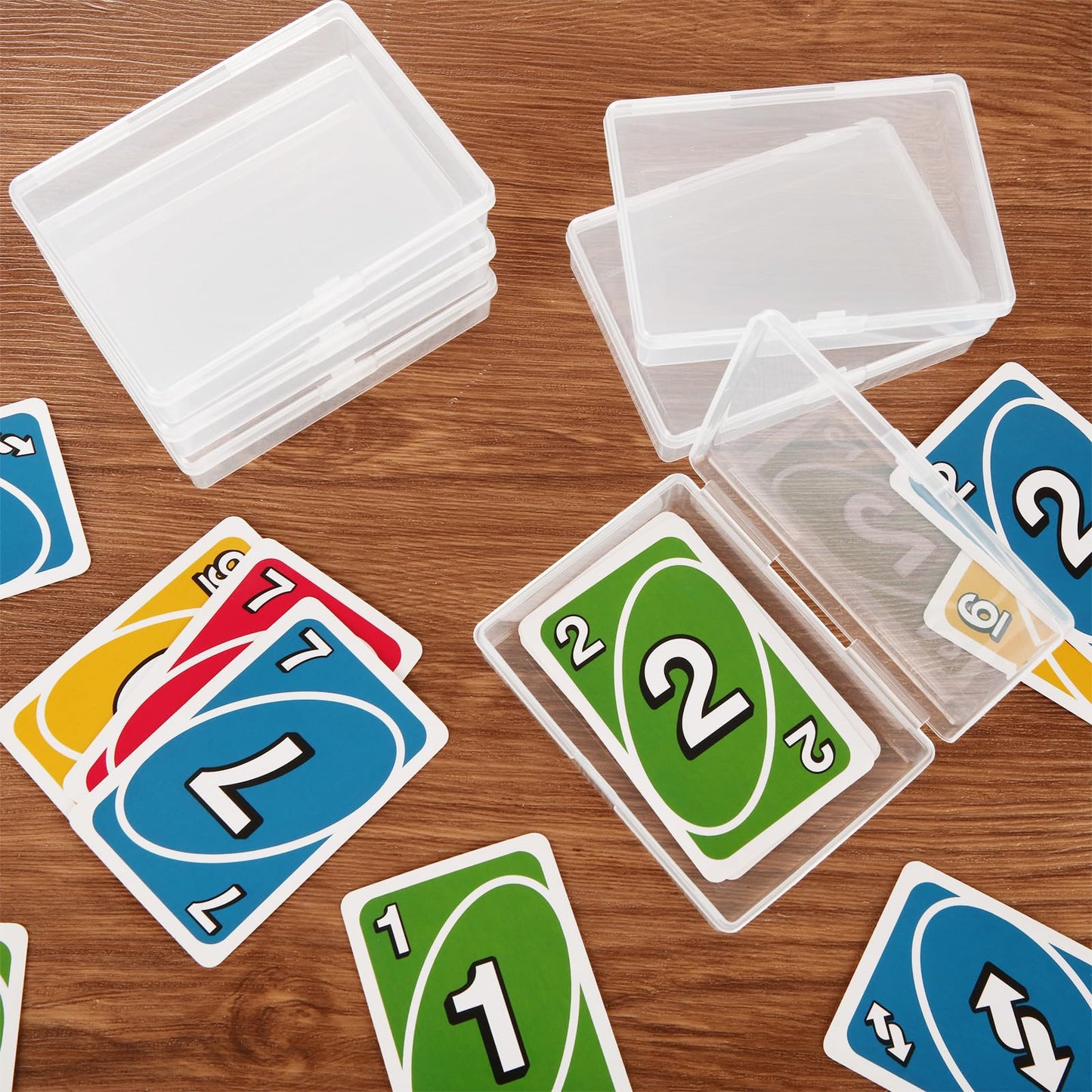 FVIEXE 24PCS Playing Card Case, 3.8 x 2.7 x 0.8 Inch Plastic Playing Card Box Clear Card Game Storage Organizer, Empty Standard Size Card Deck Cases