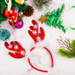 Whaline Christmas Headbands, Reindeer Antler Xmas Tree Head Hat Toppers Costume Headbands for Christmas Holiday Parties, Annual Holiday, Photos Booth