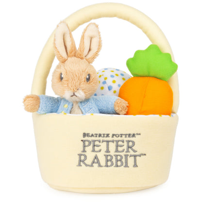 GUND Peter Rabbit Easter Basket 4-Piece Sensory Plush Playset for Babies