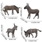 JOKFEICE Animal Figures 4pcs Plastic Gray Donkey Family Animals Action Model Science Project, Learning Educational Toys, Birthday Gift, Cake Topper