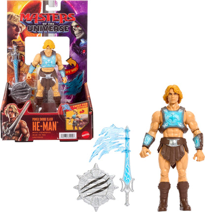 Masters of the Universe Feature Figure Power Sword Slash He-Man, Twist & Release Action Move, 5.5 Inch with Accessory, 2026 Movie Accurate Hero Toy