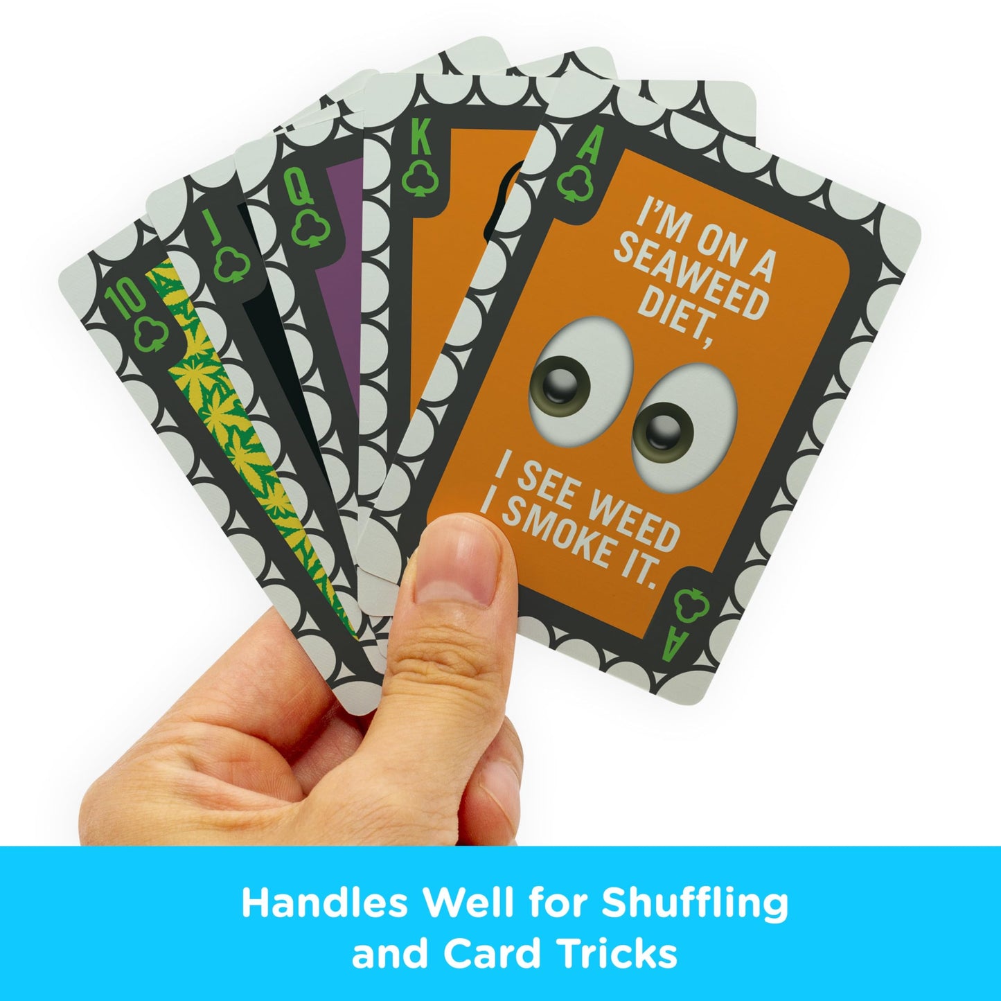 AQUARIUS Weed Playing Cards - Weed Themed Deck of Cards for Your Favorite Card Games - Weed Merchandise & Collectibles - Poker Size with Linen Finish
