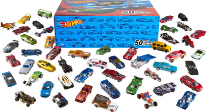 Hot Wheels Toy Cars & Trucks, 50-Pack of 1:64 Scale Vehicles, Individually Packaged (Styles May Vary) (Amazon Exclusive)