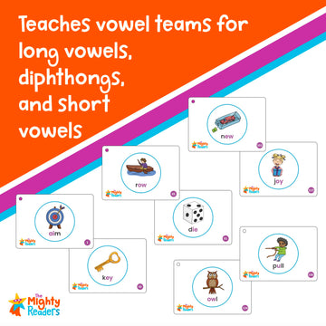 The Mighty Readers Super Spelling Cards: Vowel Teams and Their Friends Phonics Reading Spelling Activity Flashcards Grade 1 Grade 2 Grade 3, Medium