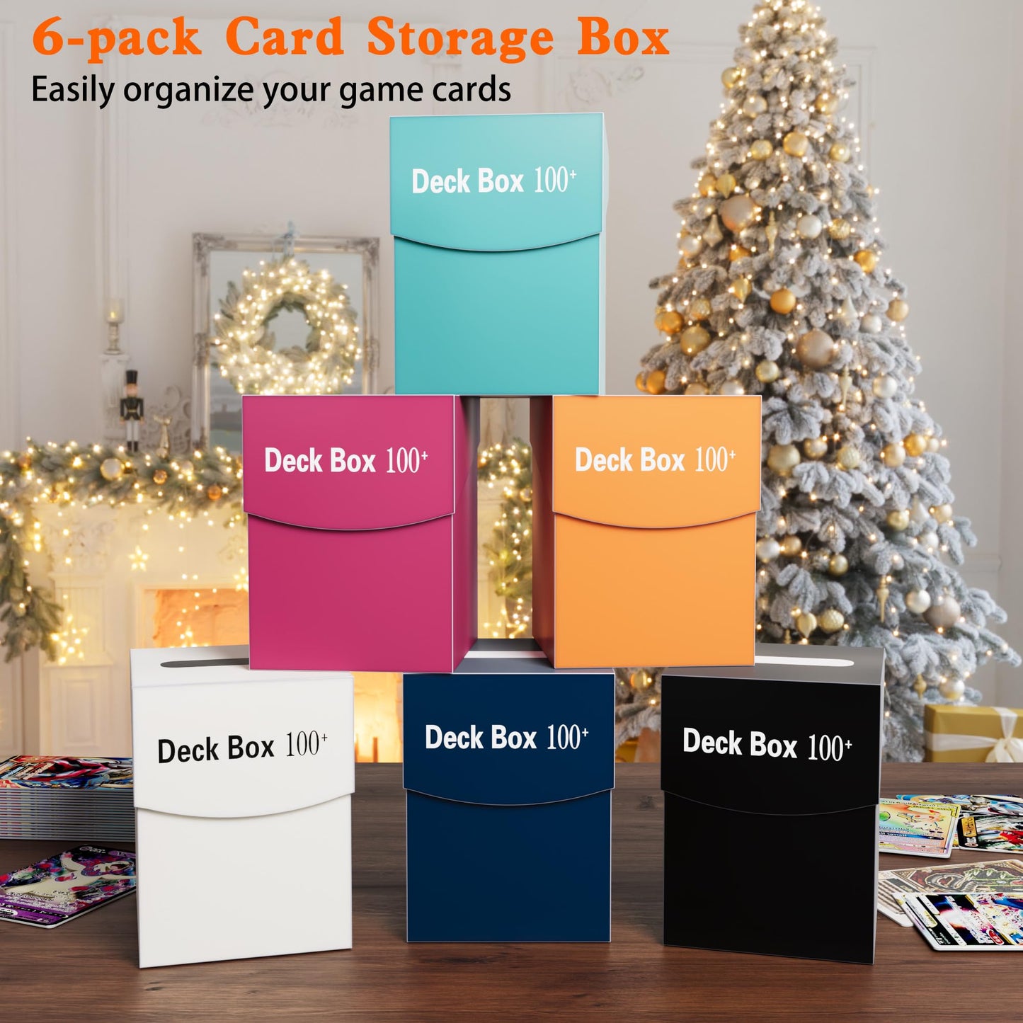 CAMATET 6 Pack Collectible Trading Card Cases, Card Deck Box Storage for 100+ Standard Cards - Waterproof Dustproof Organizer for MTG/TCG/Sports