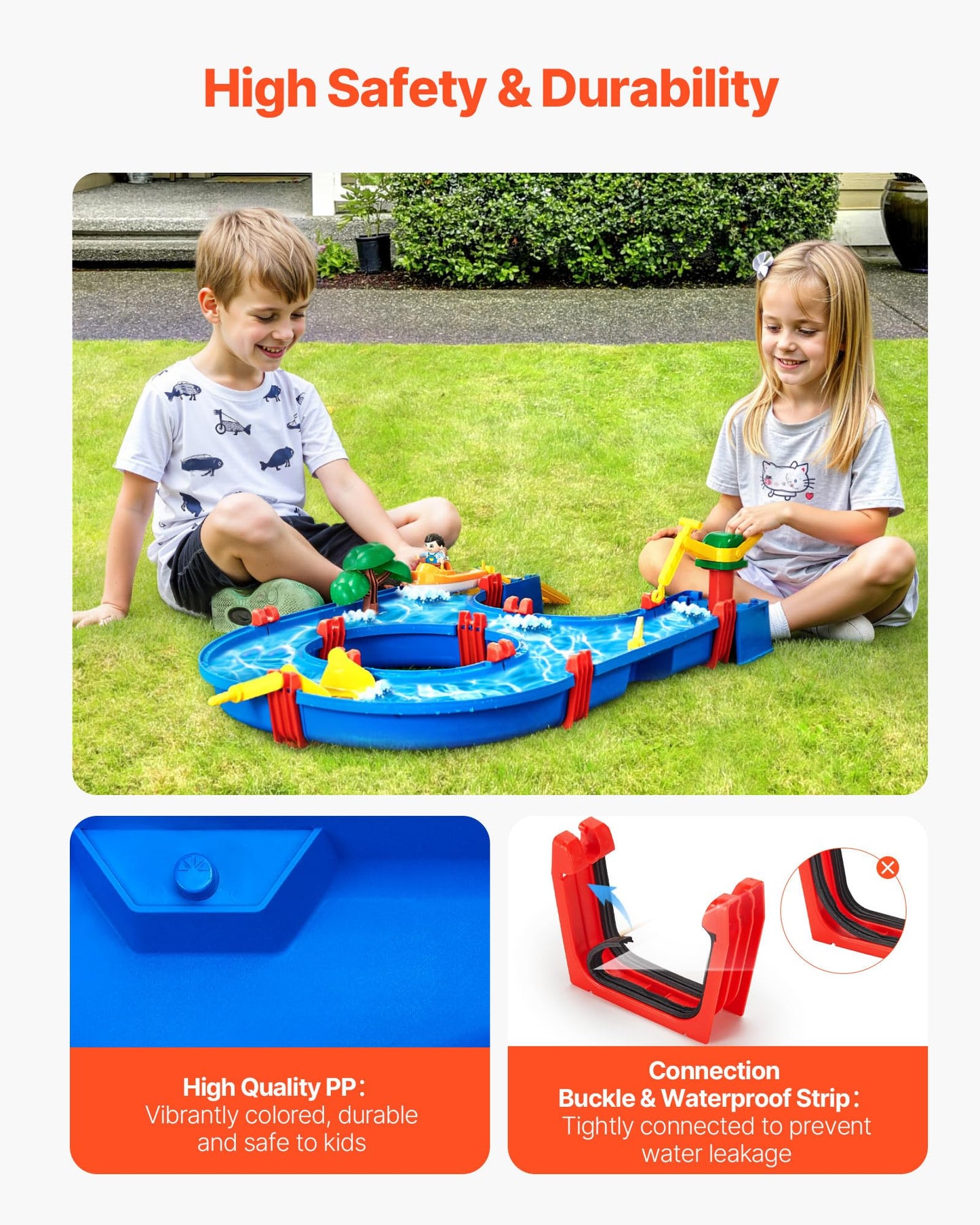 VEVOR Water Table for Toddlers, Kids Activity Play Waterway, Outdoor Summer Water Park Playset with 39PCS Accessories for Backyard Lawn Beach