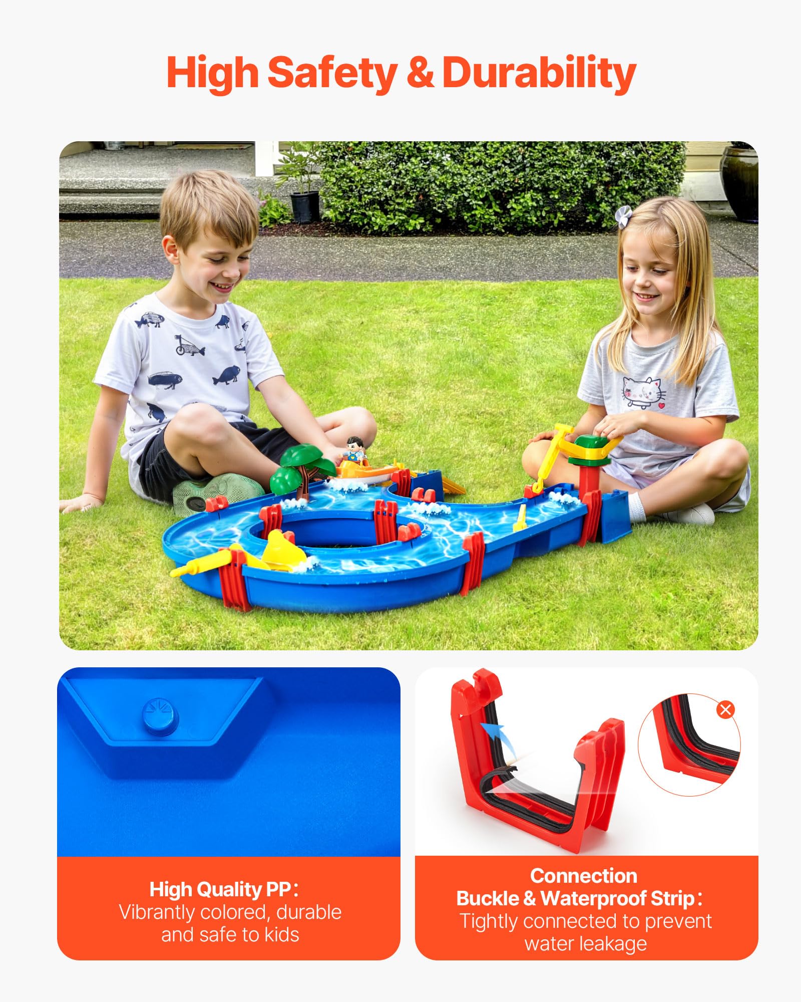 VEVOR Water Table for Toddlers, Kids Activity Play Waterway, Outdoor Summer Water Park Playset with 39PCS Accessories for Backyard Lawn Beach