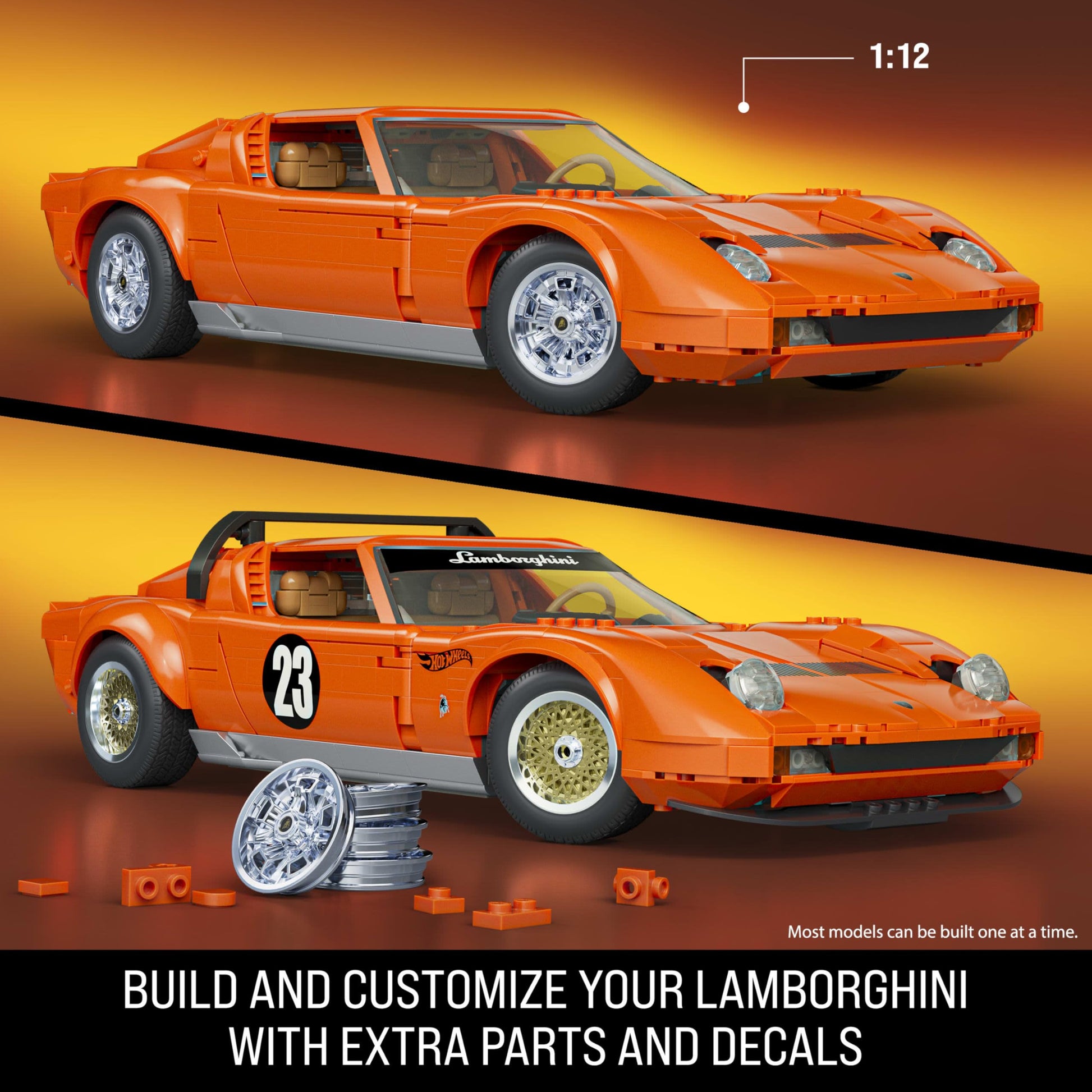 Mattel Brick Shop Hot Wheels Lamborghini Miura P400 SV Building Toy Kit