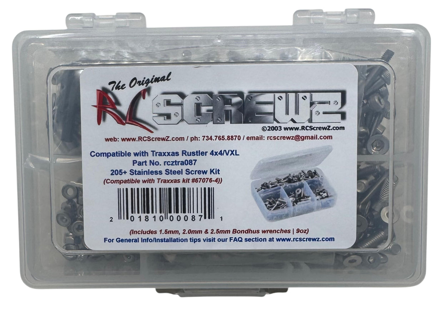 RC Screwz Stainless Steel Screw Kit tra087 Compatible with Traxxas Rustler 4x4 / VXL (67076-4)